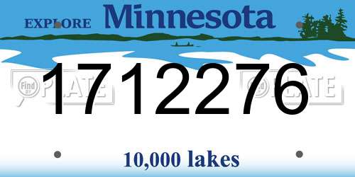 1712276 Minnesota License Plate