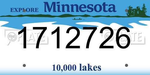 1712726 Minnesota License Plate