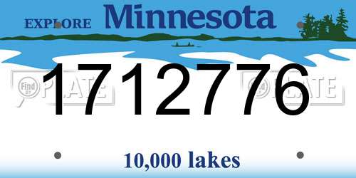 1712776 Minnesota License Plate
