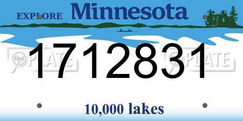 1712831 Minnesota License Plate