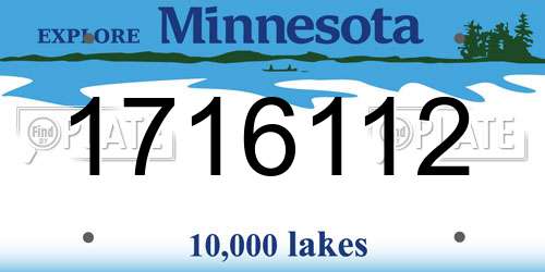 1716112 Minnesota License Plate