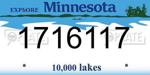 1716117 Minnesota License Plate