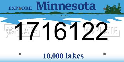 1716122 Minnesota License Plate