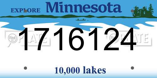 1716124 Minnesota License Plate