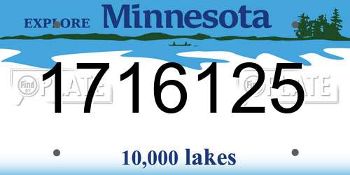 1716125 Minnesota License Plate