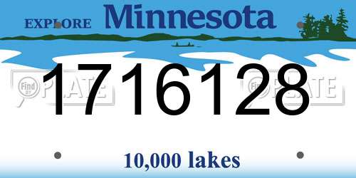 1716128 Minnesota License Plate
