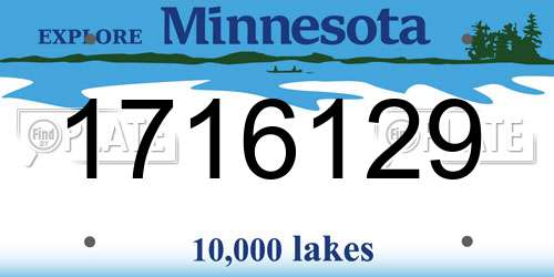 1716129 Minnesota License Plate