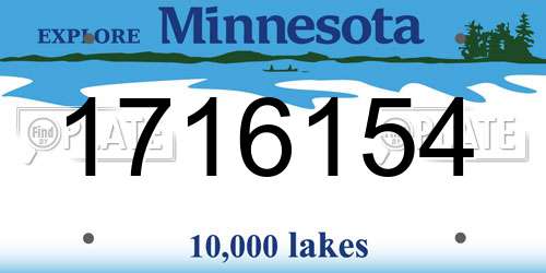1716154 Minnesota License Plate