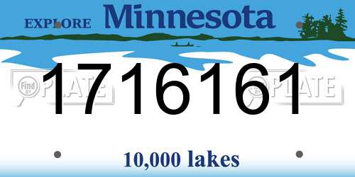 1716161 Minnesota License Plate