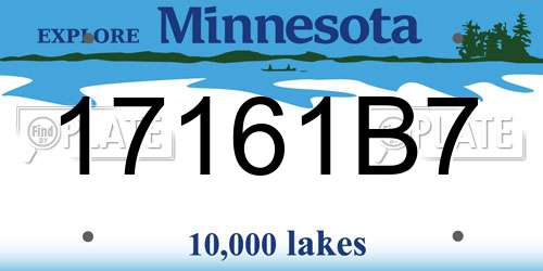 17161B7 Minnesota License Plate