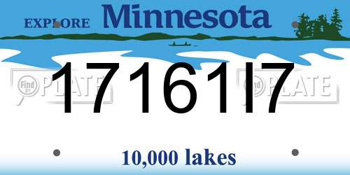 17161I7 Minnesota License Plate