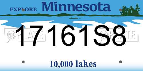 17161S8 Minnesota License Plate