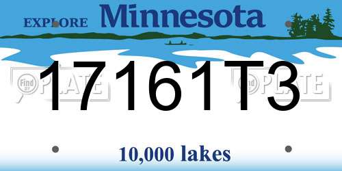 17161T3 Minnesota License Plate