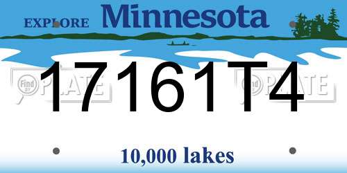 17161T4 Minnesota License Plate