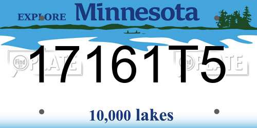 17161T5 Minnesota License Plate
