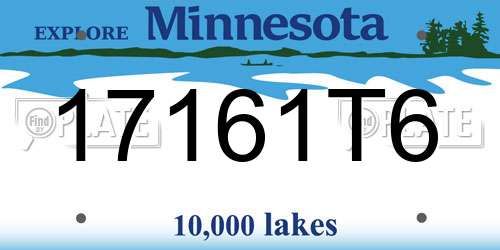 17161T6 Minnesota License Plate