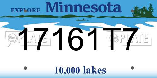 17161T7 Minnesota License Plate