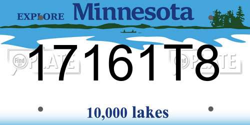 17161T8 Minnesota License Plate