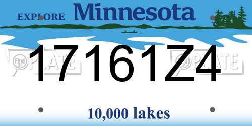 17161Z4 Minnesota License Plate