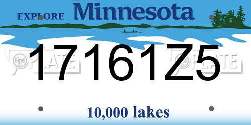 17161Z5 Minnesota License Plate