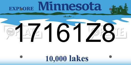 17161Z8 Minnesota License Plate