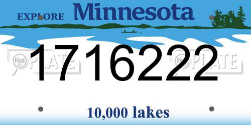 1716222 Minnesota License Plate