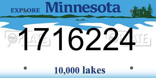 1716224 Minnesota License Plate