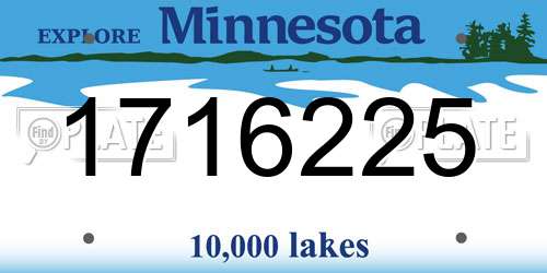 1716225 Minnesota License Plate