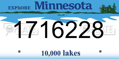 1716228 Minnesota License Plate
