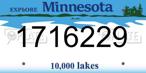 1716229 Minnesota License Plate