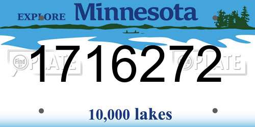1716272 Minnesota License Plate