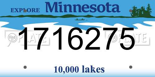 1716275 Minnesota License Plate