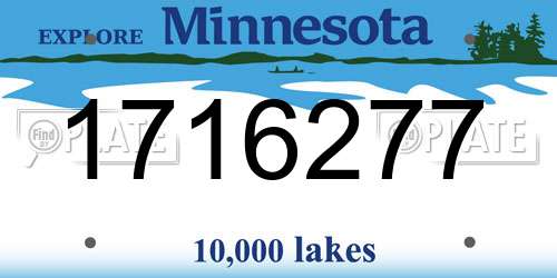 1716277 Minnesota License Plate