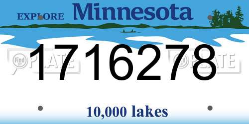 1716278 Minnesota License Plate