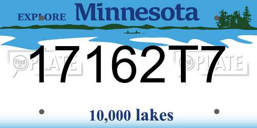 17162T7 Minnesota License Plate