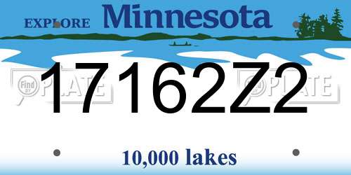 17162Z2 Minnesota License Plate