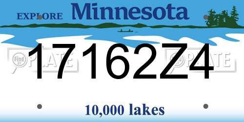17162Z4 Minnesota License Plate