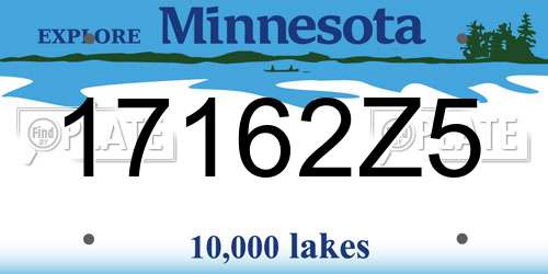 17162Z5 Minnesota License Plate