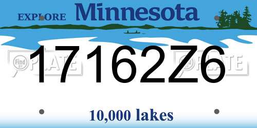 17162Z6 Minnesota License Plate