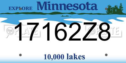 17162Z8 Minnesota License Plate