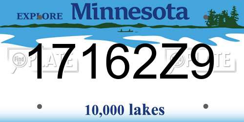 17162Z9 Minnesota License Plate