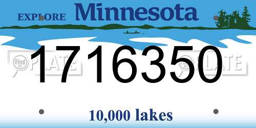 1716350 Minnesota License Plate