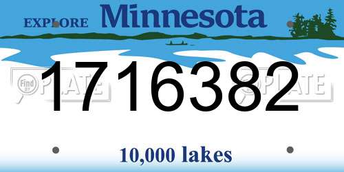 1716382 Minnesota License Plate