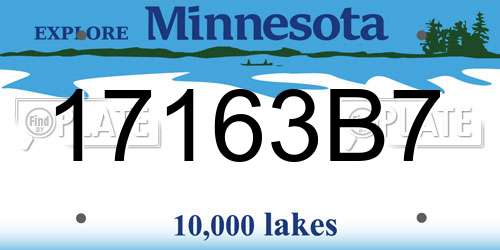 17163B7 Minnesota License Plate