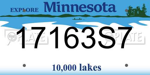 17163S7 Minnesota License Plate