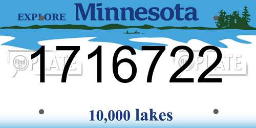1716722 Minnesota License Plate