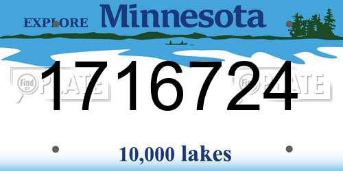 1716724 Minnesota License Plate