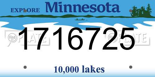 1716725 Minnesota License Plate