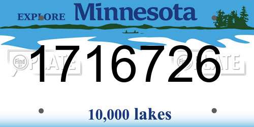 1716726 Minnesota License Plate