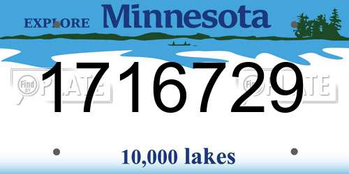 1716729 Minnesota License Plate